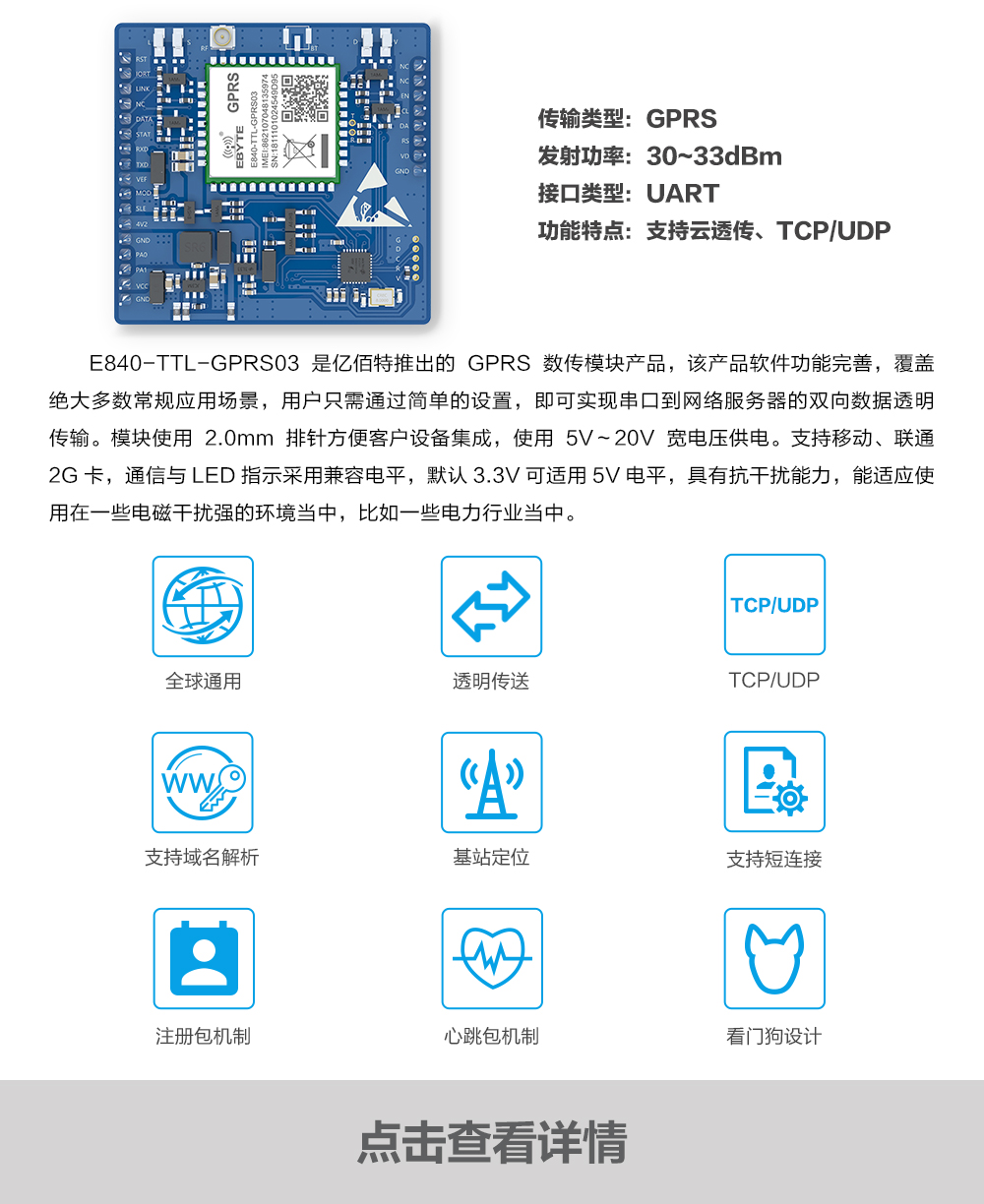 E840-TTL-GPRS无线模块 E840-TTL-GPRS03_CN