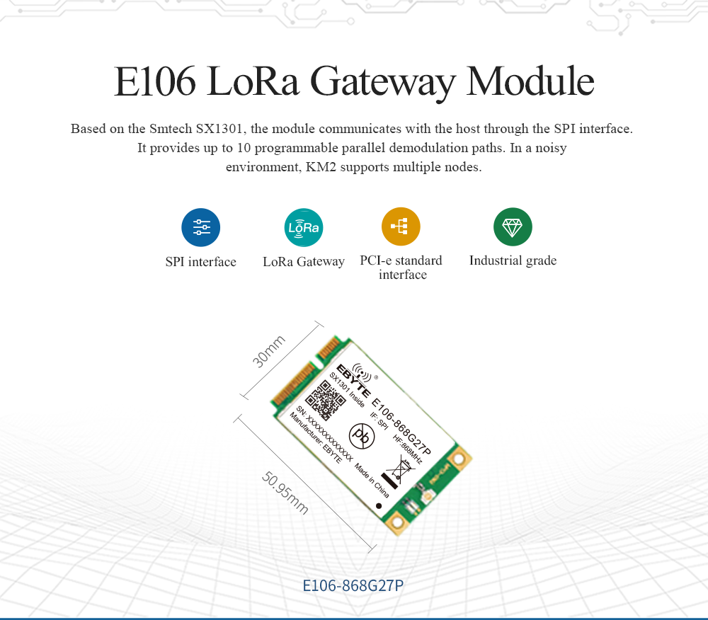 亿佰特lora无线通信网关 E106-868G27P英文