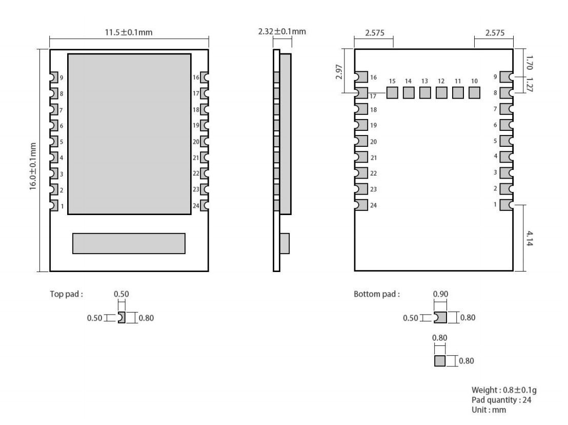 蓝牙模块尺寸 3