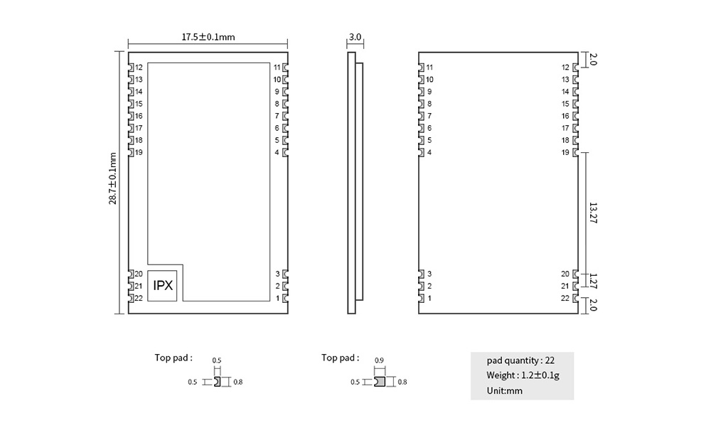 CH-E65-2G4T12S引脚定义图 CH-E65-2G4T12S引脚定义图