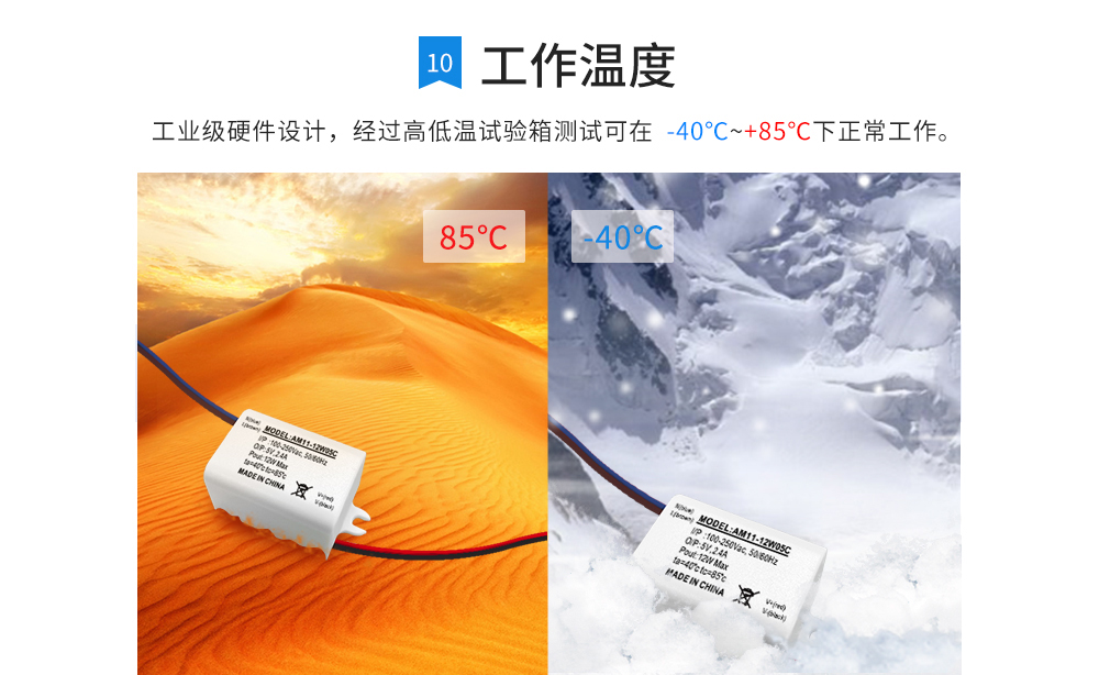 acdc电源模块工作温度测试 AM11_08