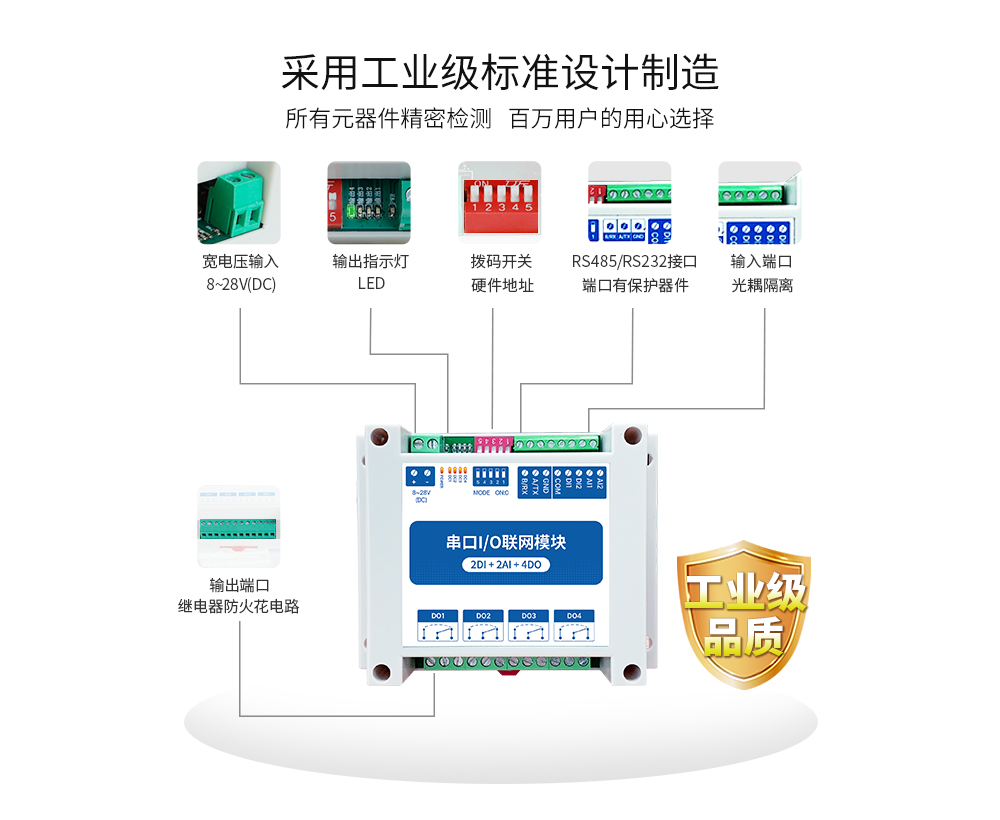 工业级无线IO模块rs485通信 MA_12