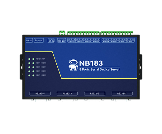 亿佰特工业级双向透明传输8路以太网串口服务器