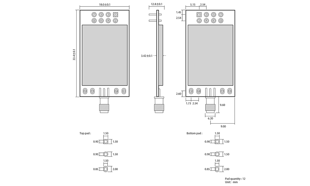 直插型SPI无线模块引脚 直插型SPI无线模块引脚