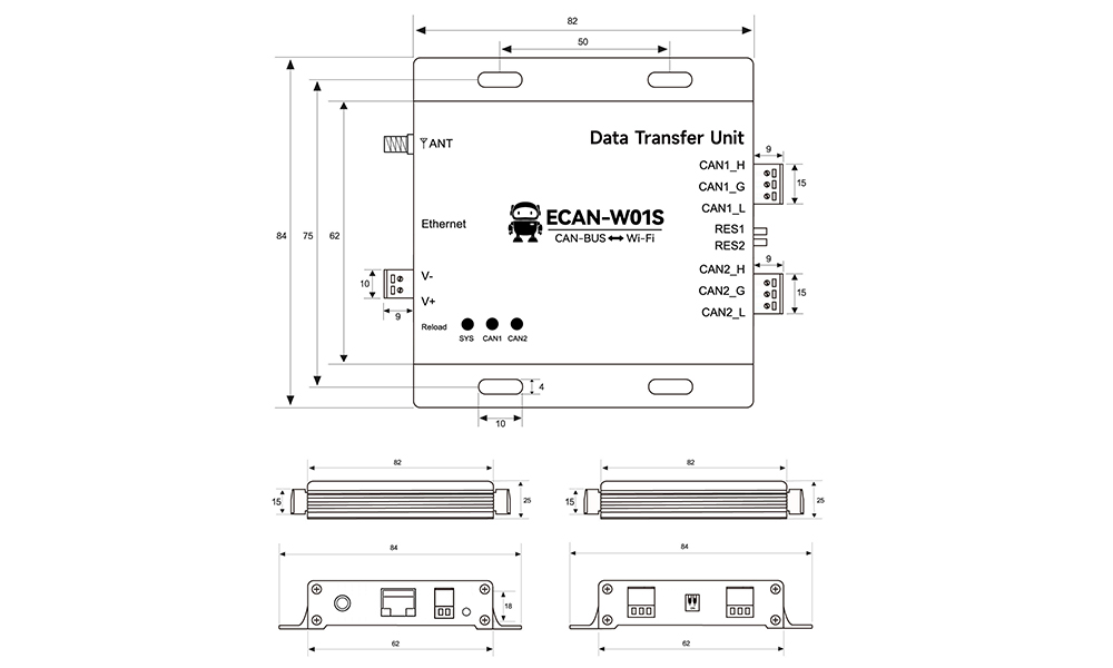 CAN转WiFi协议转换器引脚 CAN转WiFi协议转换器引脚