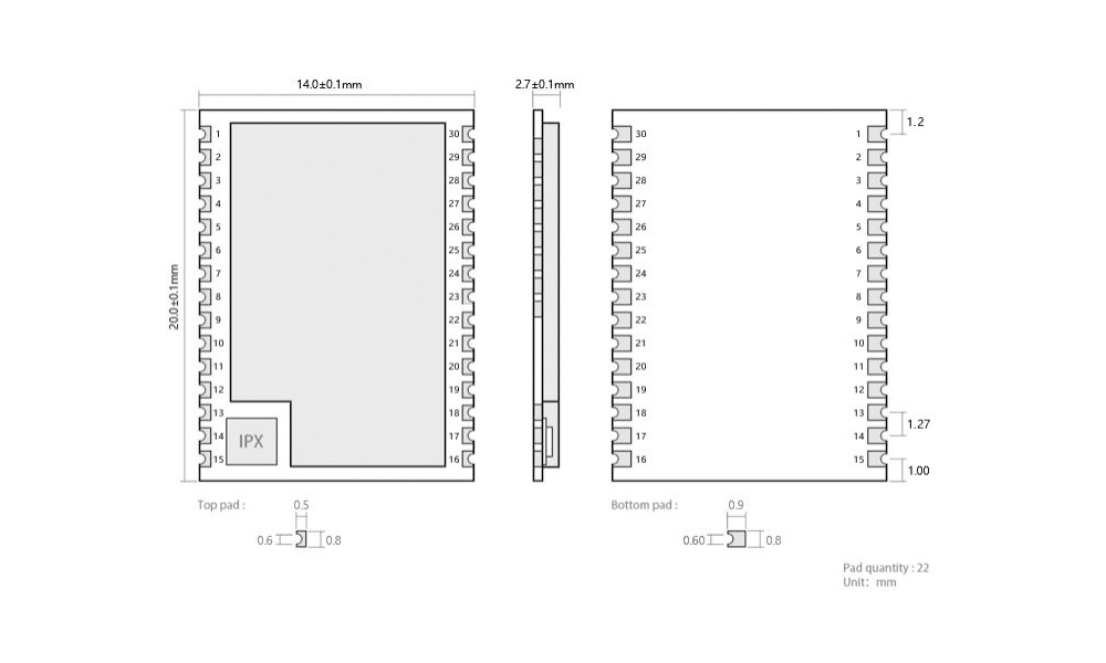 E52-900NW22S LORA mesh模块引脚 E52-900NW22S LORA mesh模块引脚