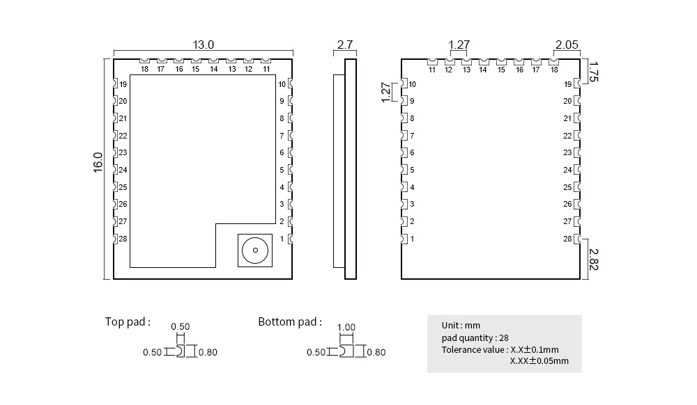 E103-W12X引脚图 E103-W12X引脚图