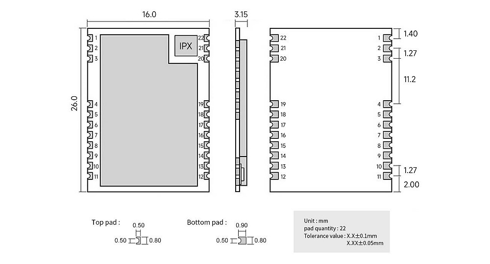 E29-400T22S无线模块引脚定义 E29-400T22S无线模块引脚定义