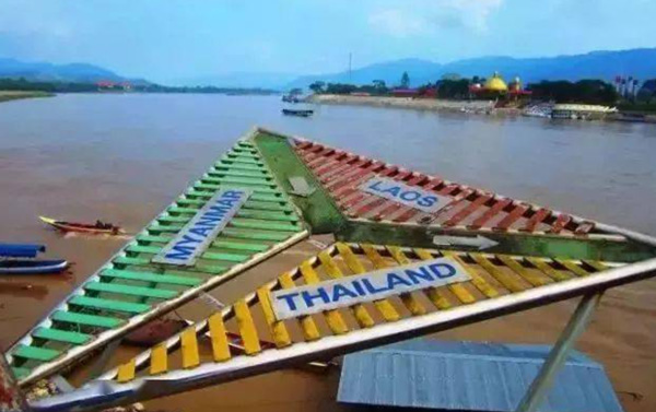 泰国、缅甸和老挝国境线