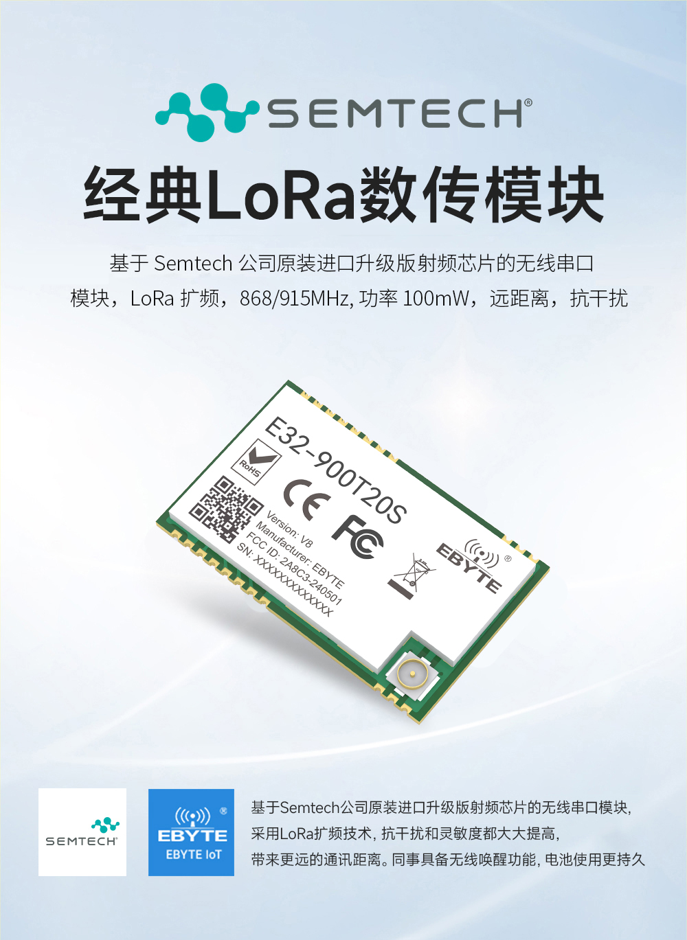 1 lora数传模块 E32-900T20S