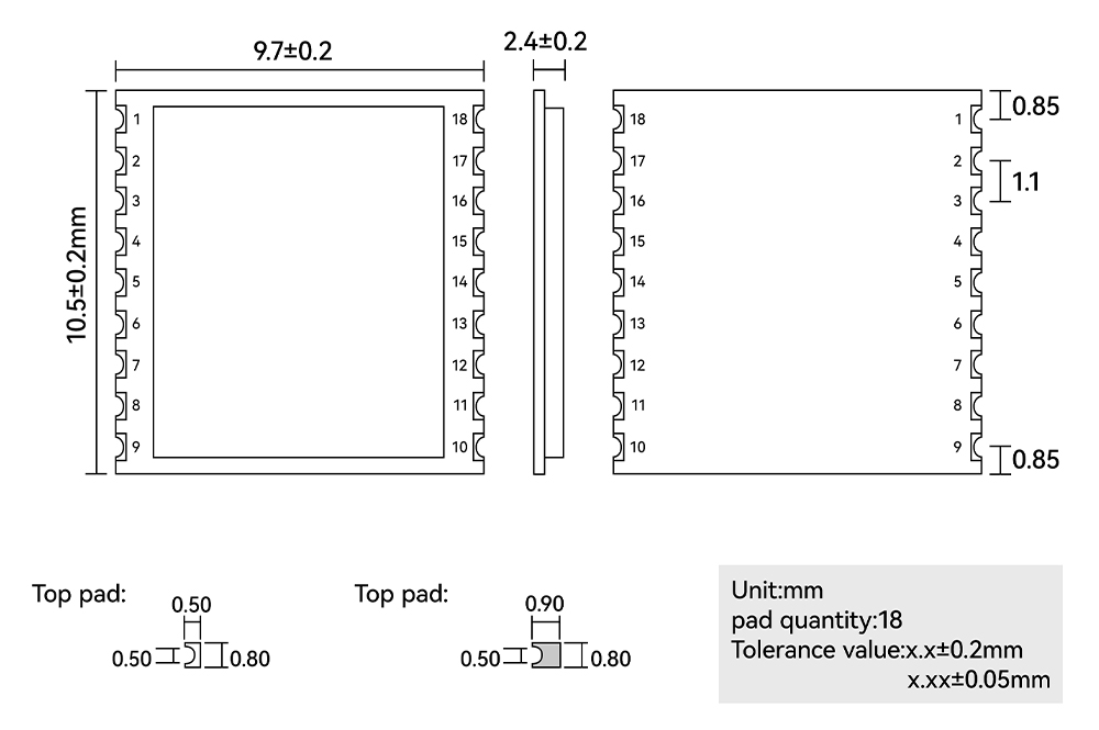引脚定义 E108-GN03B 引脚定义 E108-GN03B