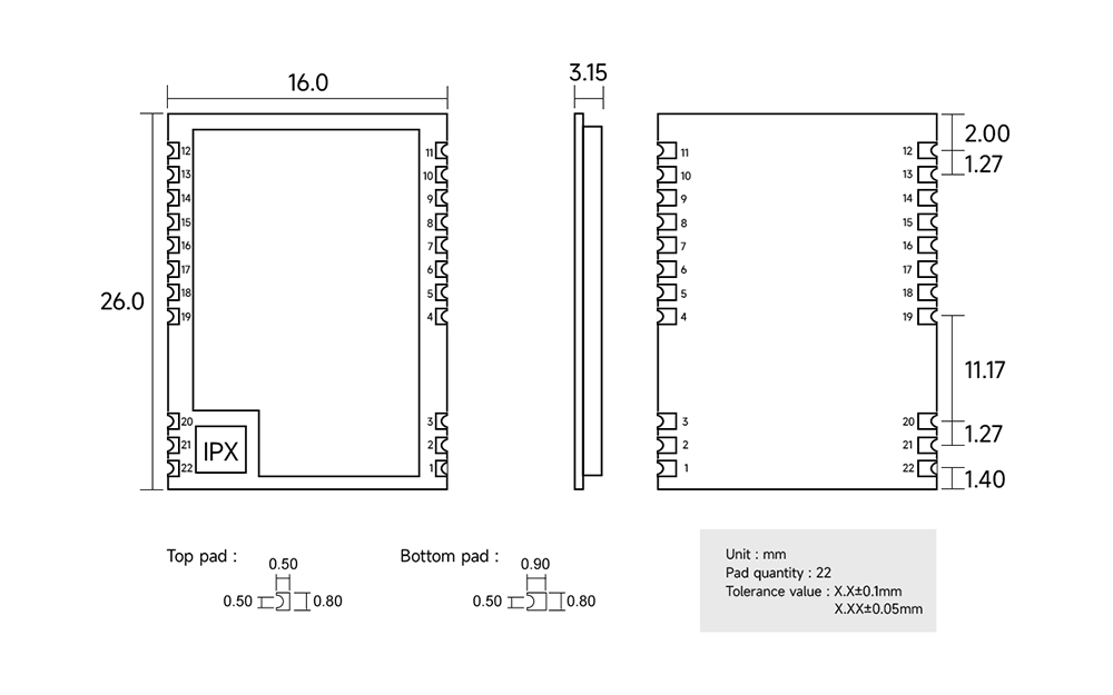 引脚定义 E290-900T20S 引脚定义 E290-900T20S