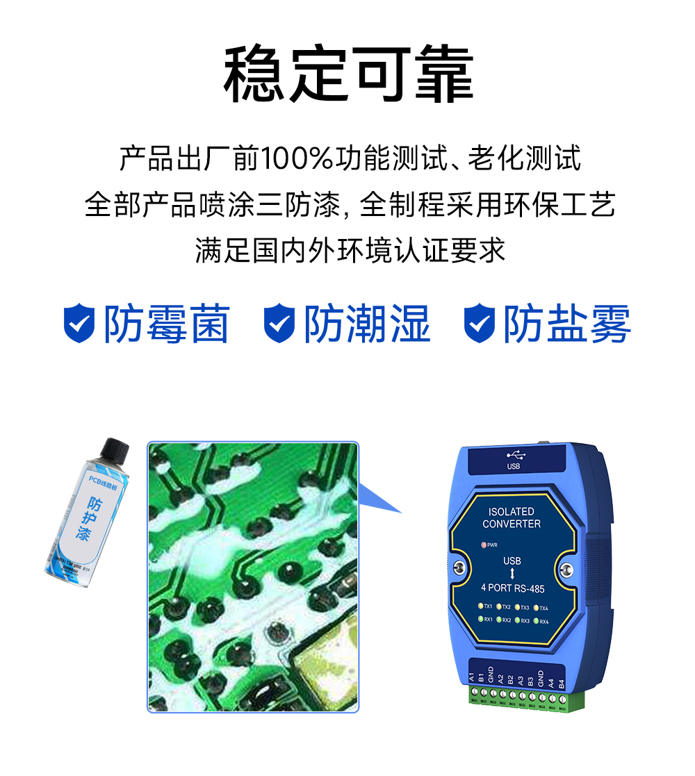 E810-U41  USB转4路RS485串口模块 (10)