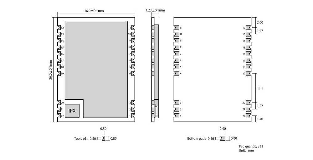 引脚图 E30T-433T20S(125℃)耐高温模块 引脚图 E30T-433T20S(125℃)耐高温模块