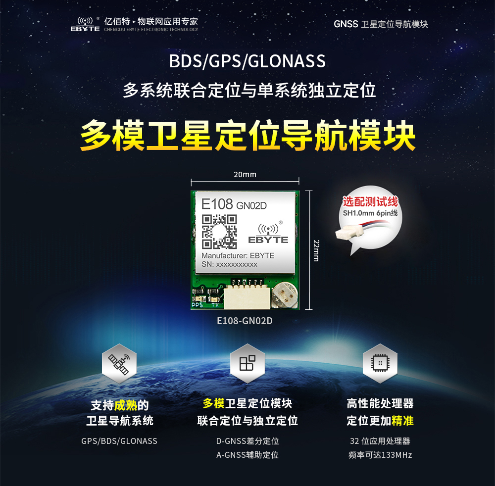 E108-GN02D 多模卫星定位模块 E108-GN02D 多模卫星定位模块