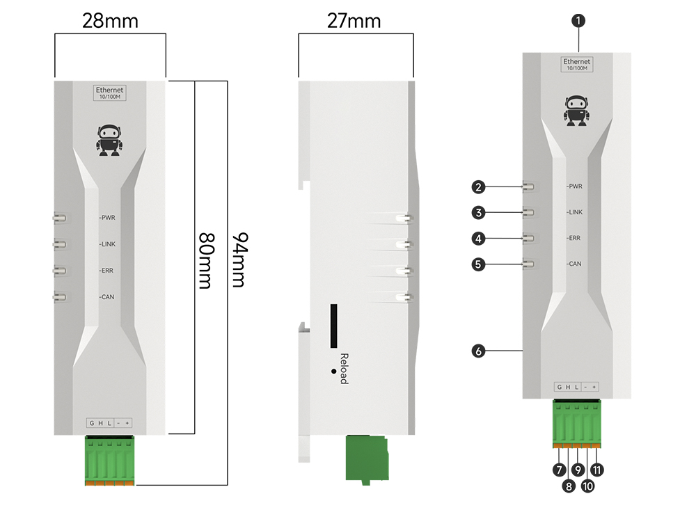 引脚定义 ECAN-E02