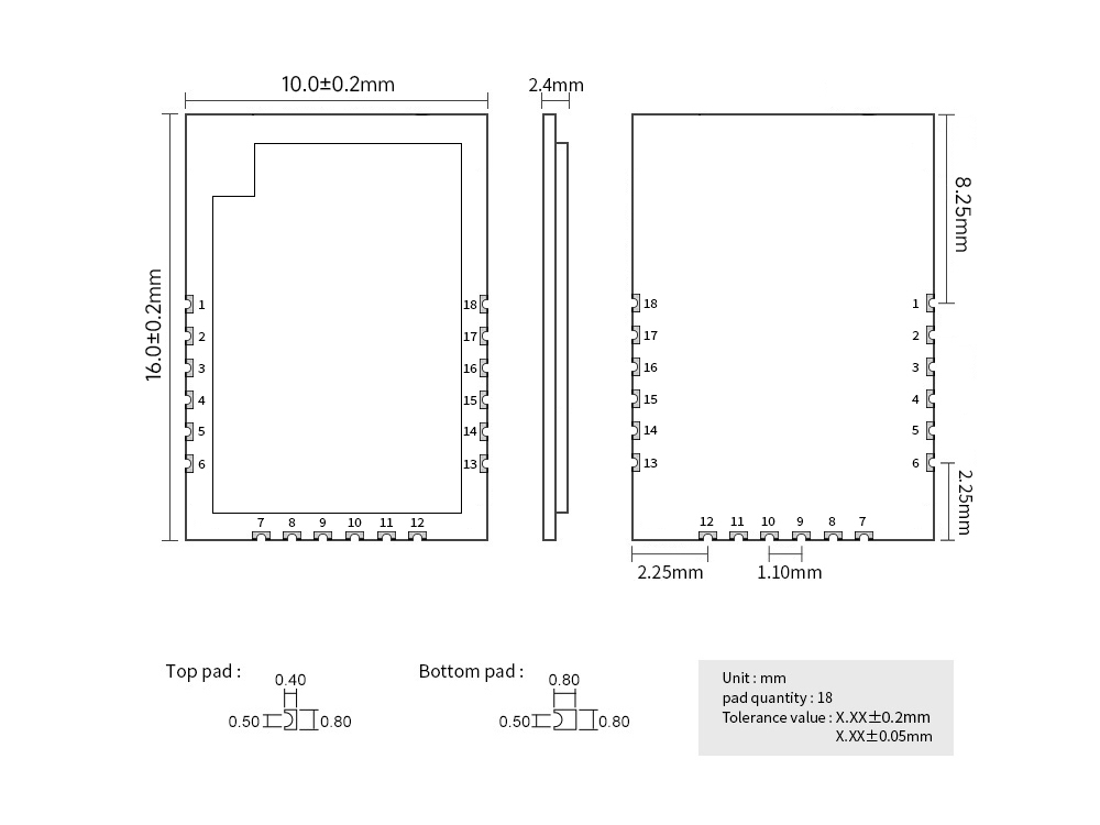 E104-BT52PX 蓝牙模块 引脚定义 E104-BT52PX 蓝牙模块 引脚定义