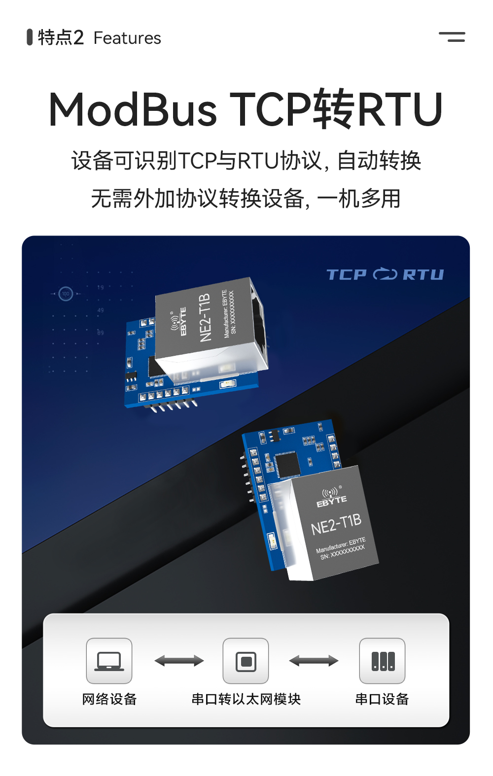 NE2-T1B 单串口服务器模组 (5) NE2-T1B 以太网转串口模组 (5)