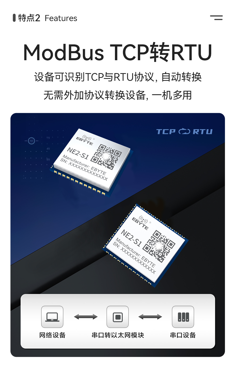 单串口服务器模块 (5) NE2-S1 串口转以太网模块 (5)