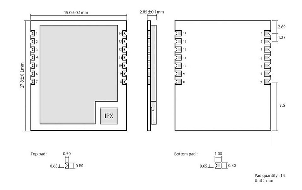 E28-2G4M12SX引脚-1000 E28-2G4M12SX引脚-1000