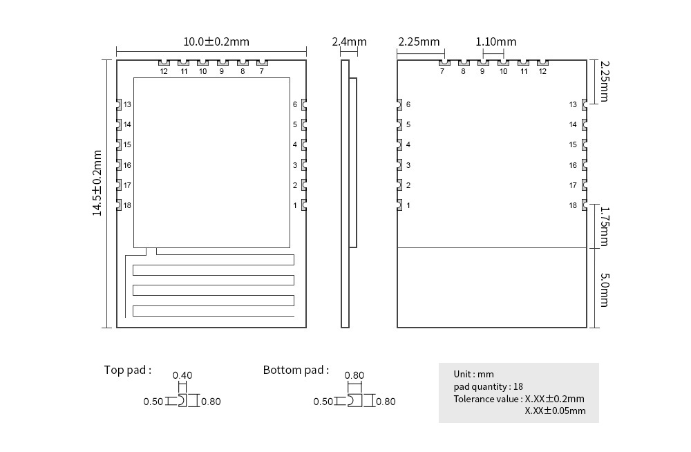 引脚与尺寸图 引脚与尺寸图