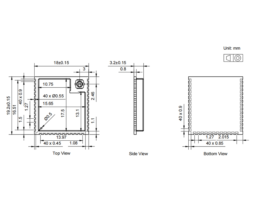 尺寸图 E105-BS21X 尺寸图 E105-BS21X