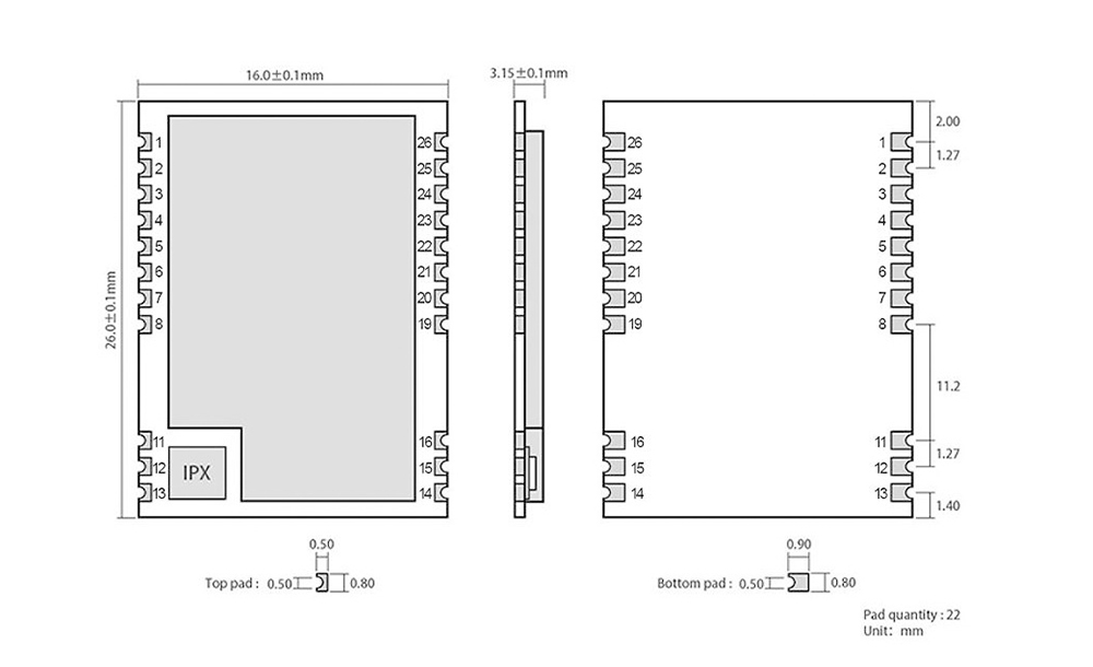 引脚定义 E62-433T20S 引脚定义 E62-433T20S