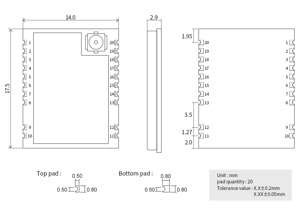 引脚 EWM226-900T22S