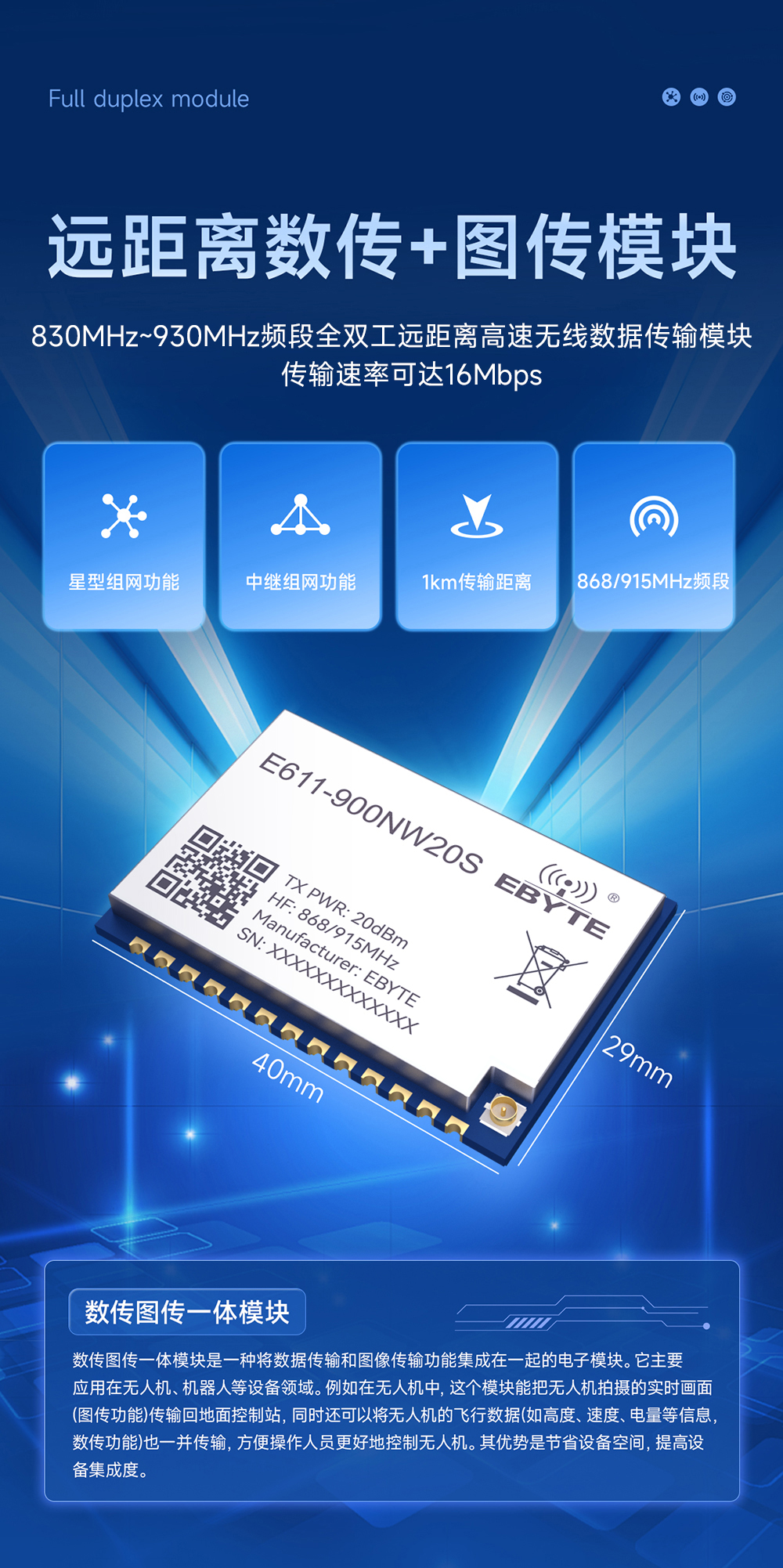 E611-900NW20S 图传数传模块