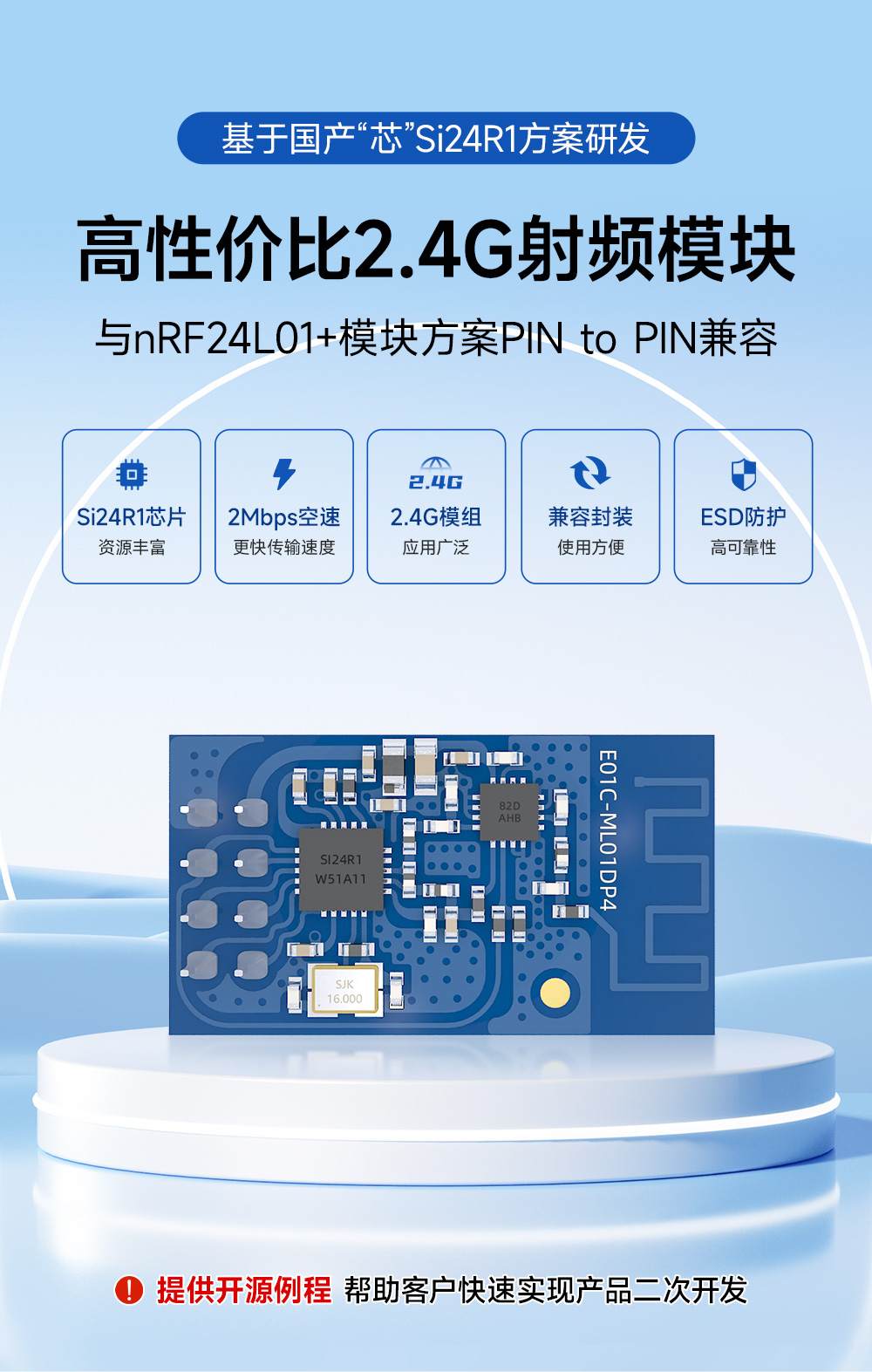 E01C-ML01DP4 高性价比2.4G射频模块 (1)