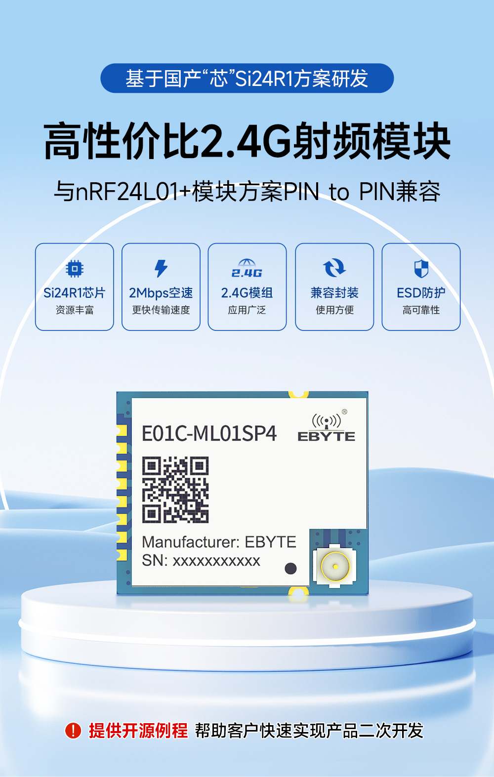 E01C-ML01SP4 国产高性价无线模块 (1)