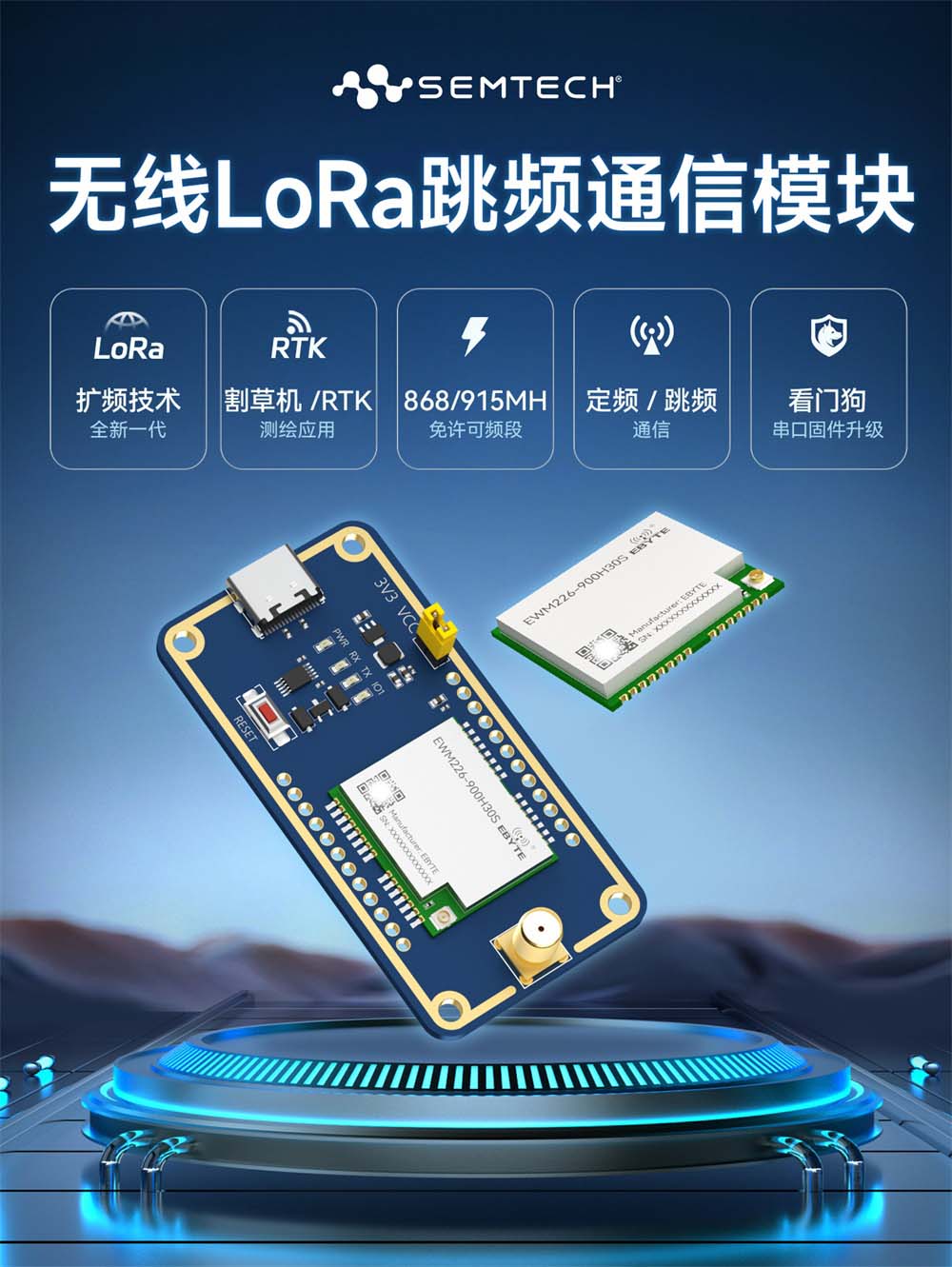 EWM226-900H30S 割草机LoRa无线模块 (1)