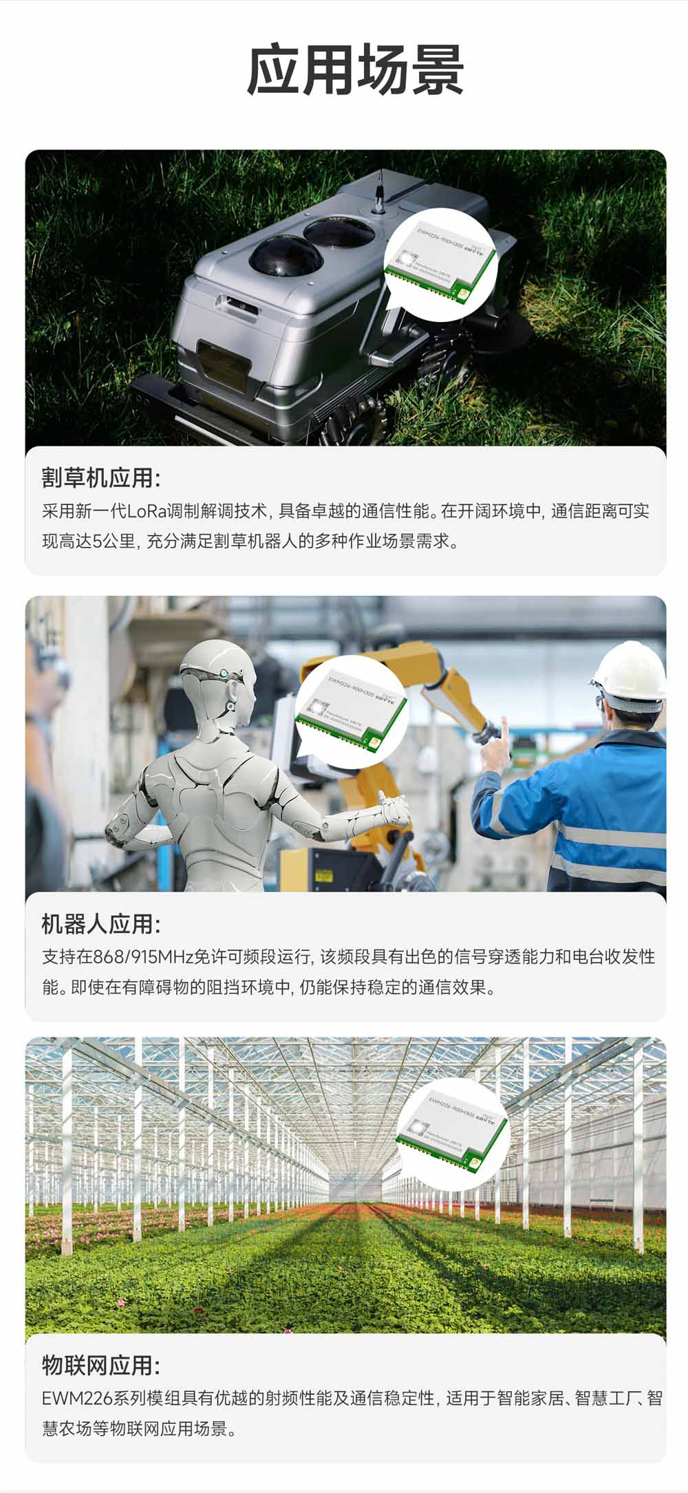 EWM226-900H30S 割草机LoRa无线模块 (8)