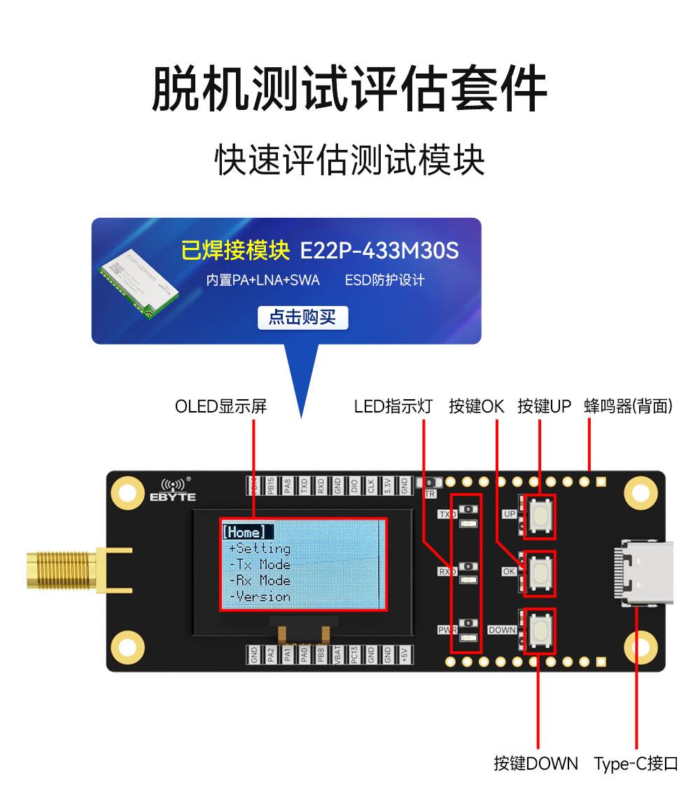 E22P-433MBH-SC 无线模块评估套件 (2)