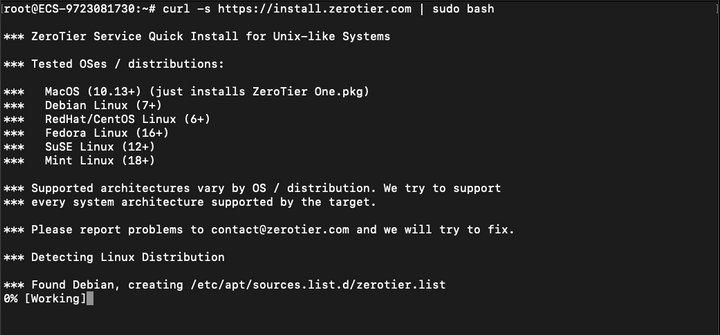 2  安装部署ZeroTier虚拟网络