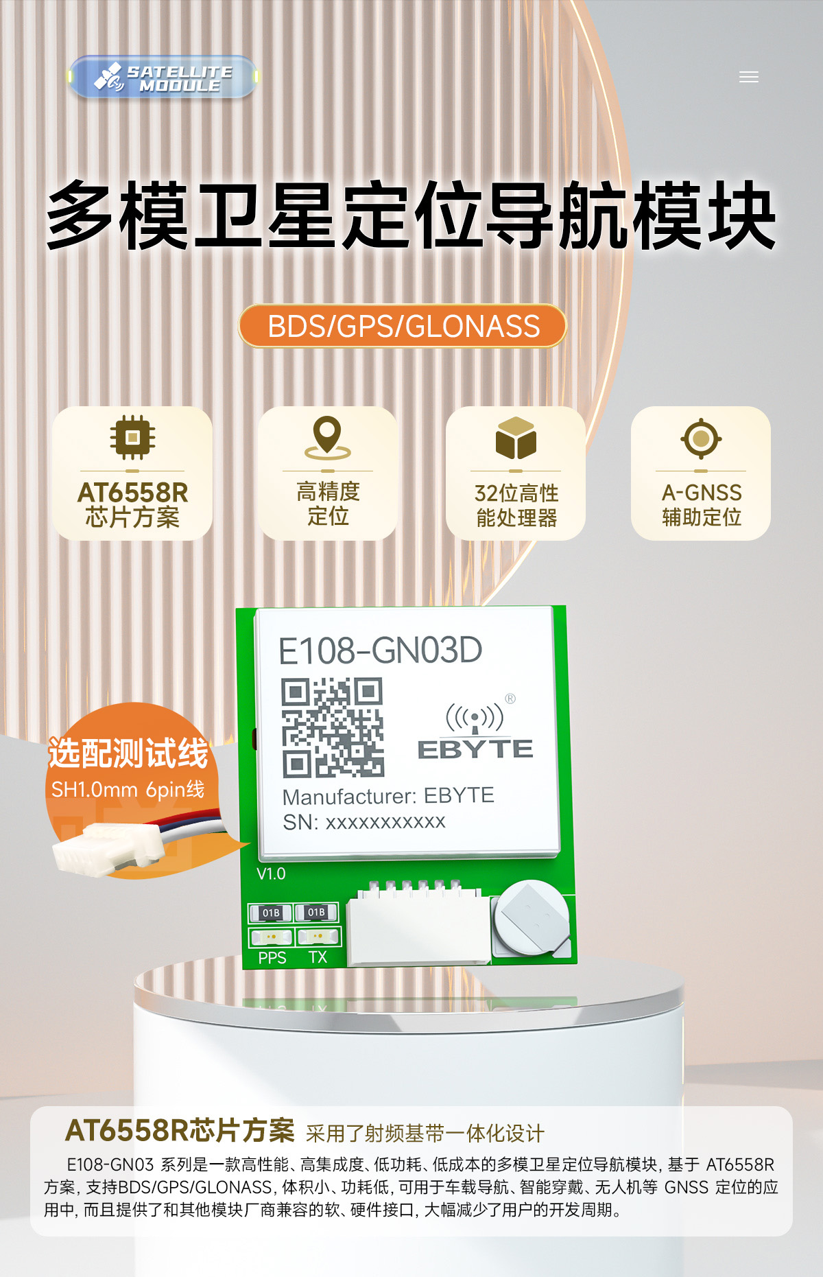 E108-GN03D 多模卫星定位模块