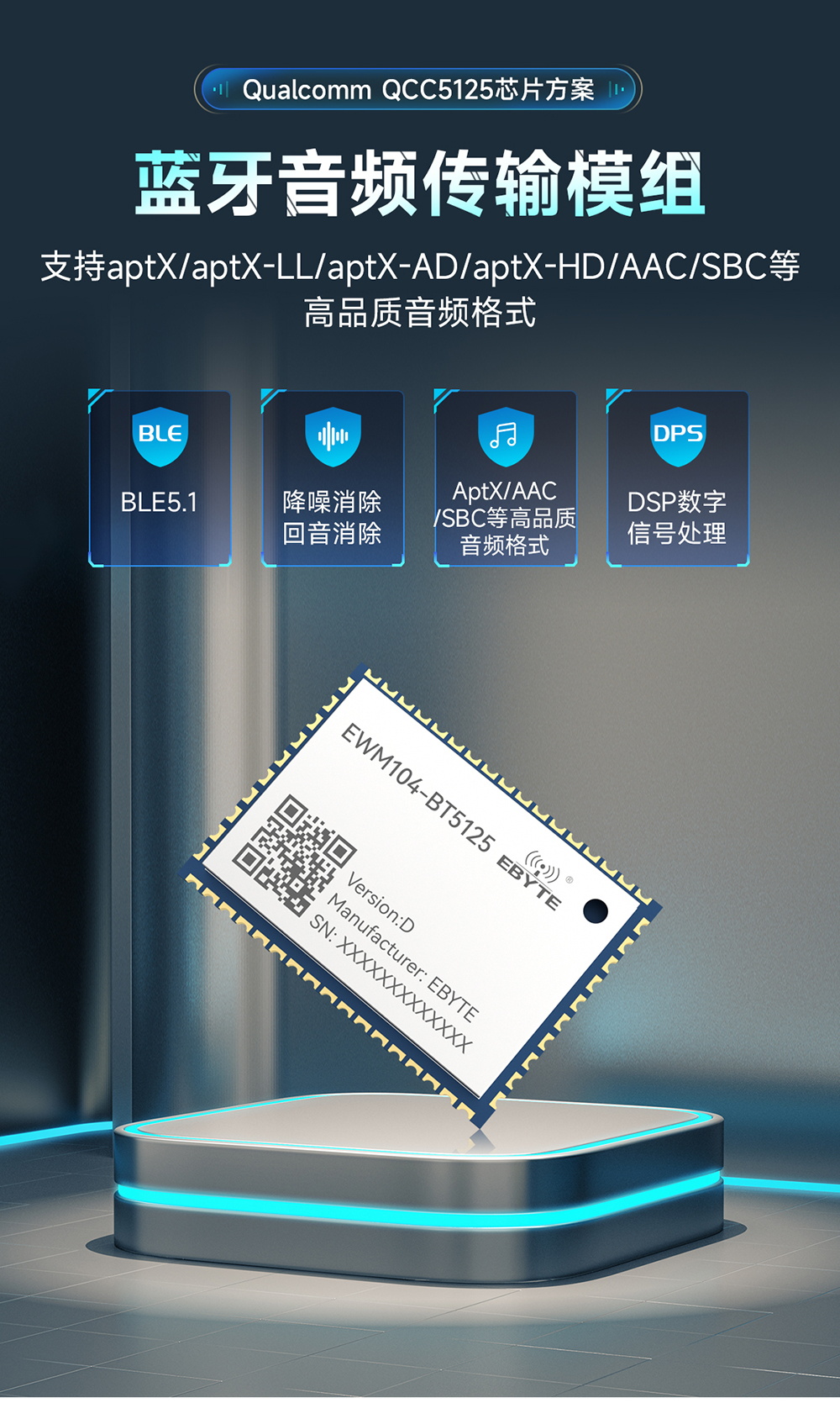 EWM104-BT5125(DAC) 蓝牙音频传输模块  (1)