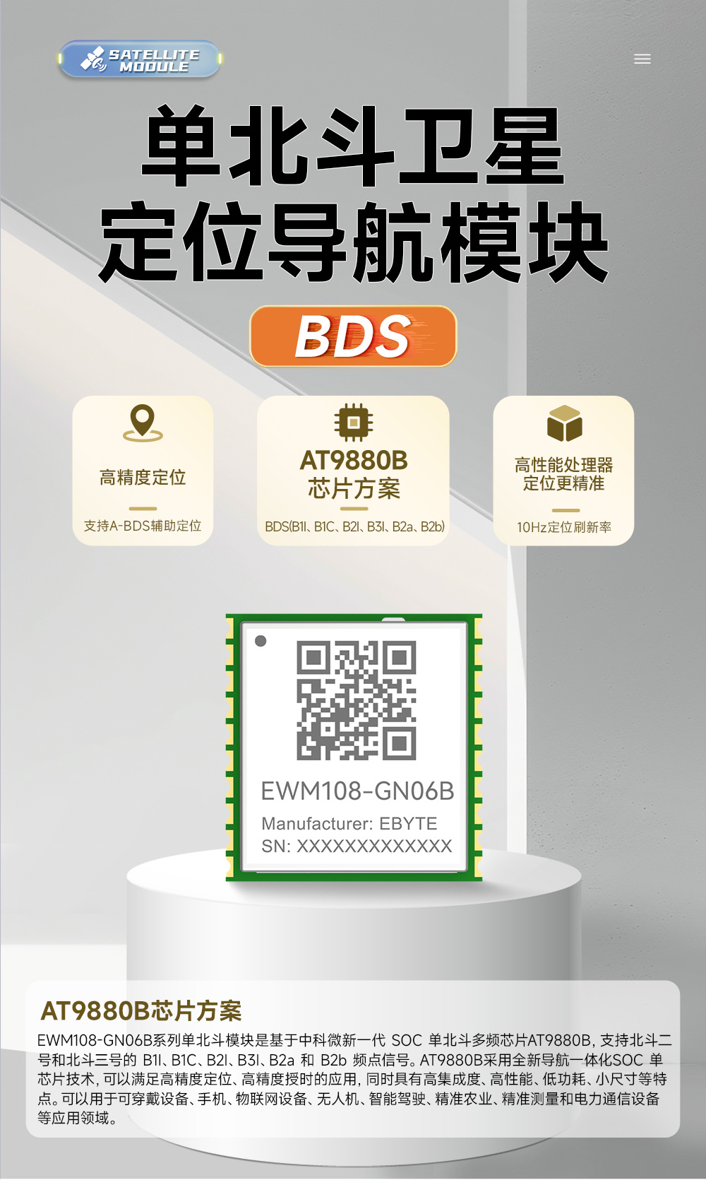 EWM108-GN06B  单北斗卫星定位导航模块 (1)