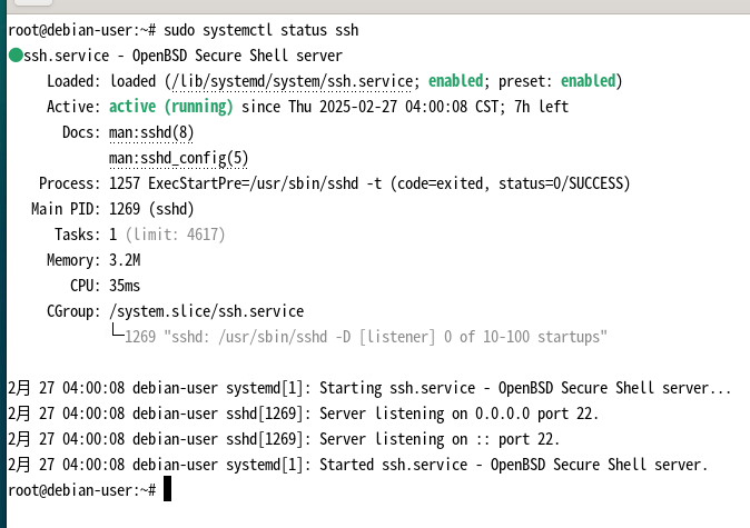 检查SSH服务状态