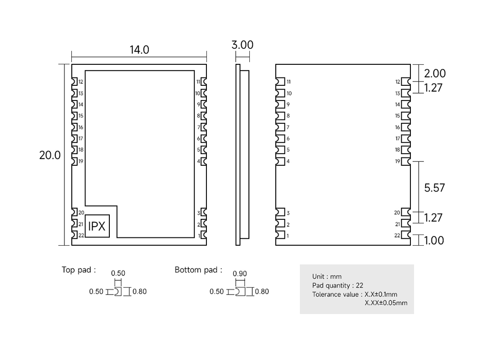引脚 E22-170M22S 引脚 E22-170M22S