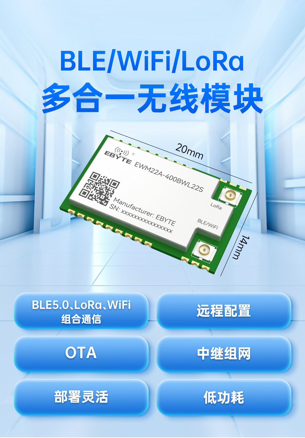 400频段蓝牙、WiFi、LoRa多合一无线模块 (1)