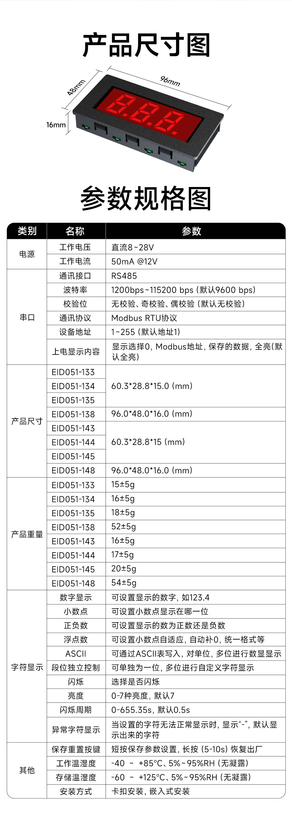 EID051系列RS485串口控制3位Modbus数码管 (15) EID051系列RS485串口控制3位Modbus数码管 (15)