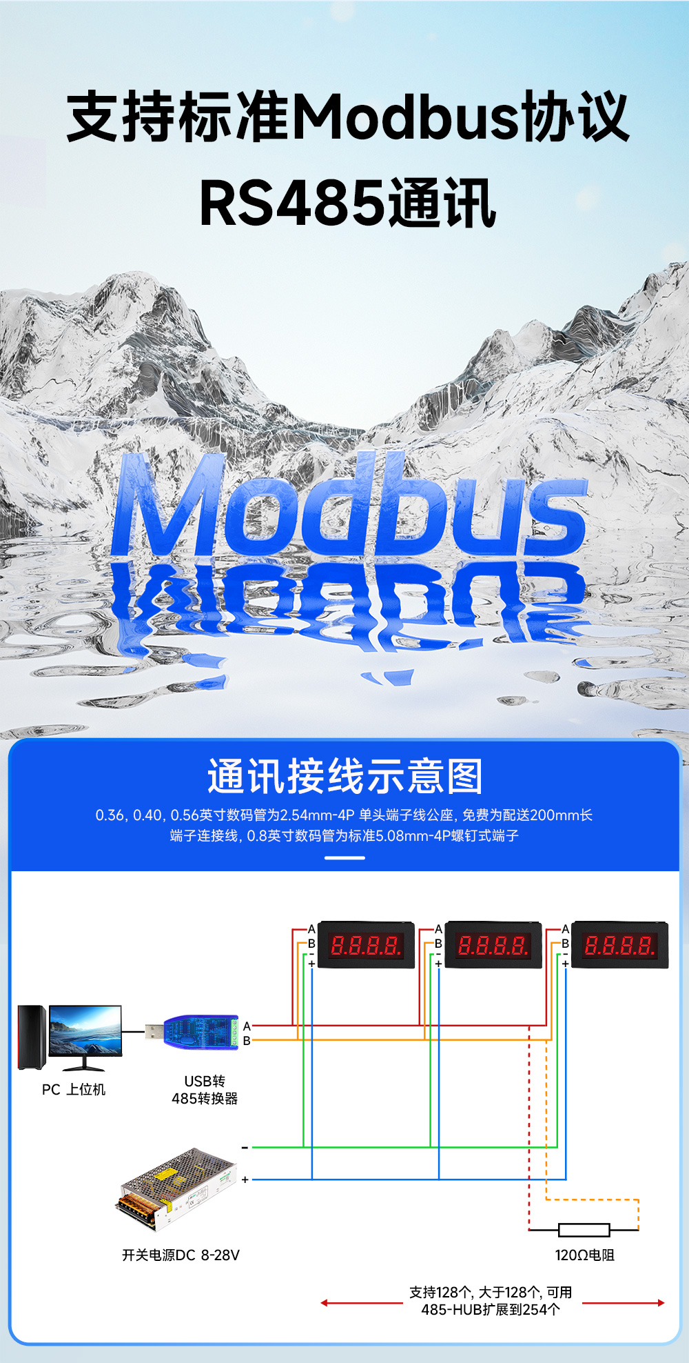 EID051-148系列RS485串口4位Modbus数码管 (3) EID051-148系列RS485串口4位Modbus数码管 (3)