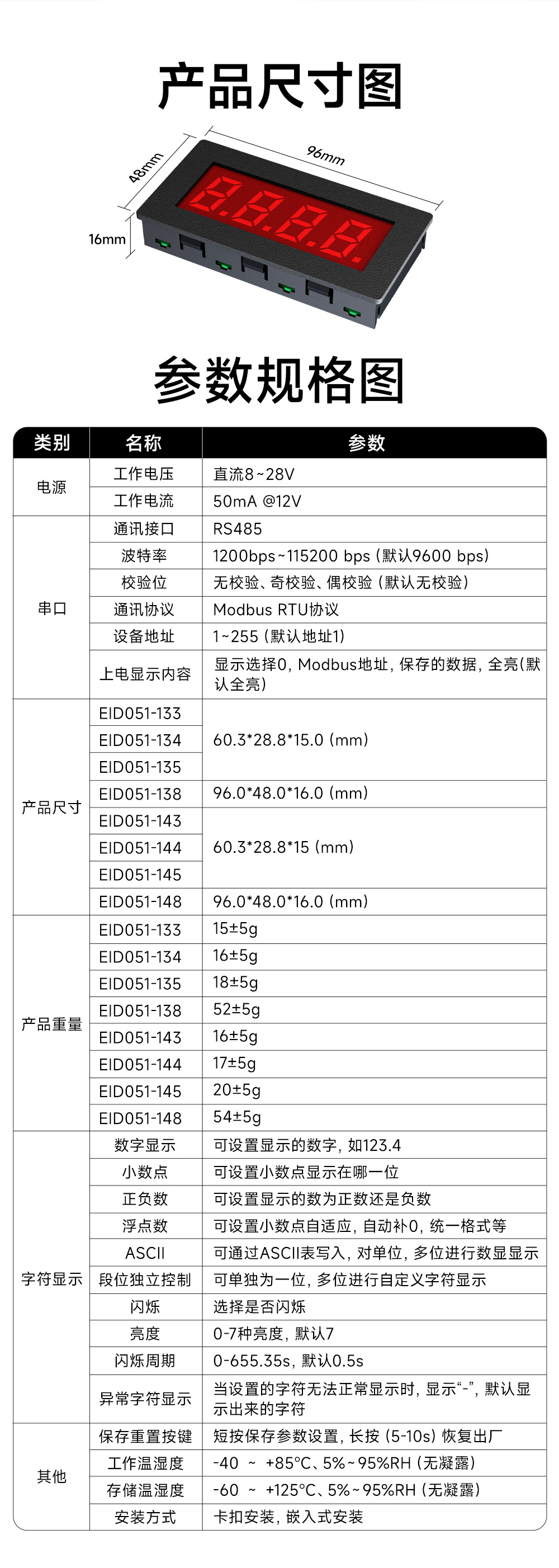 EID051-148系列RS485串口4位Modbus数码管 (15) EID051-148系列RS485串口4位Modbus数码管 (15)