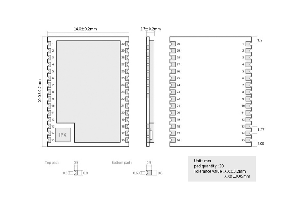 引脚 E35-2G4T20SX 引脚 E35-2G4T20SX