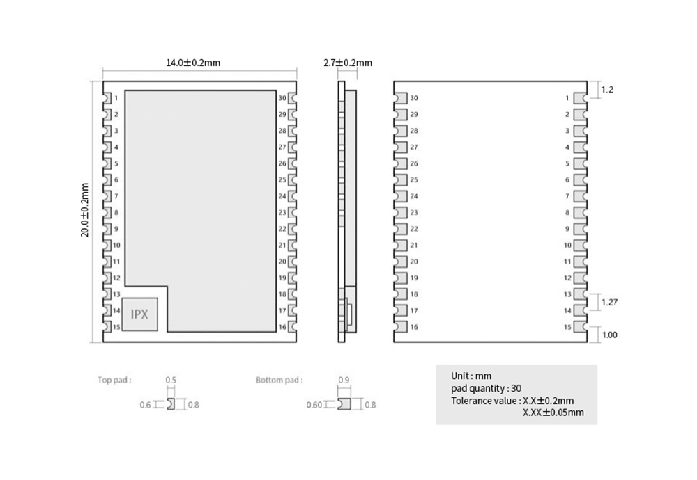 引脚 E35-2G4T27SX 引脚 E35-2G4T27SX