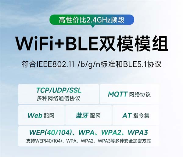 BLE+WiFi双模无线模块 BLE+WiFi双模无线模块