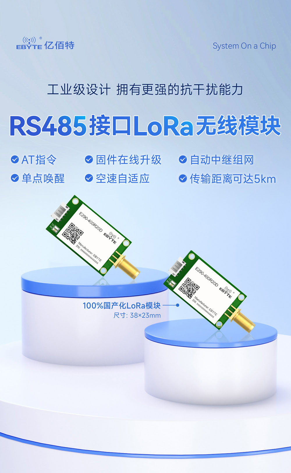 E290-400R20D 国产RS485接口LoRa模块简介 (1)