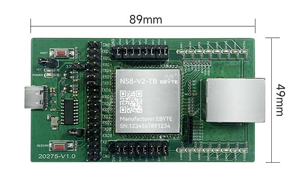 NS8-V2-TB系列8串口转以太网贴片模块开发板配置教程
