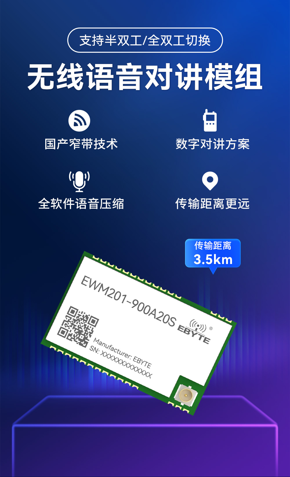 EWM201-900A20S 无线语音对讲模组 (1)